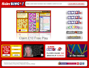 Sun Bingo Screen